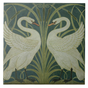 "Rusar Iris svanen, och" tapetdesign Kakelplatta