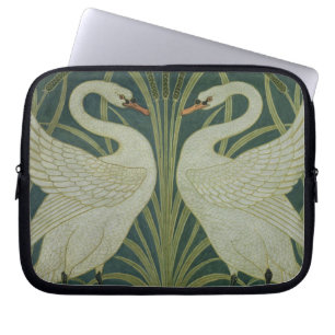 "Rusar Iris svanen, och" tapetdesign Laptop Sleeve