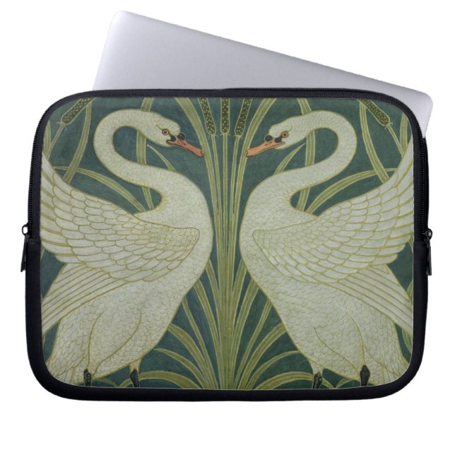 "Rusar Iris svanen, och" tapetdesign Laptop Sleeve (Framsidan)