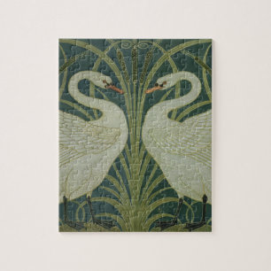 "Rusar Iris svanen, och" tapetdesign Pussel