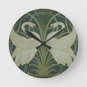 "Rusar Iris svanen, och" tapetdesign Rund Klocka