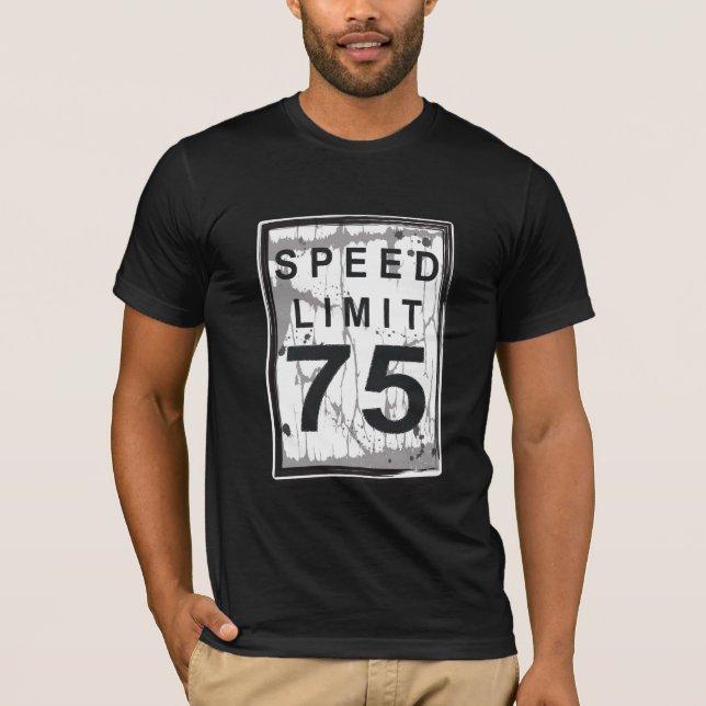 rusar roliga Grungy för 75:efödelsedag begränsar T Shirt (Framsida)