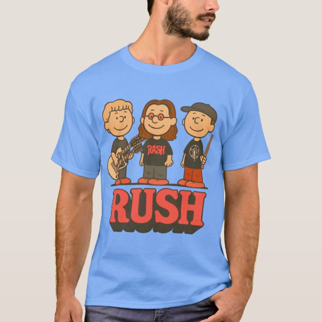 Rush Band Charlie Brown Mashup FADED friend T Shirt (Framsida)