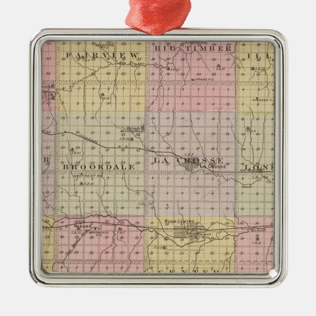 Rush County Kansas Julgransprydnad Metall (Framsidan)