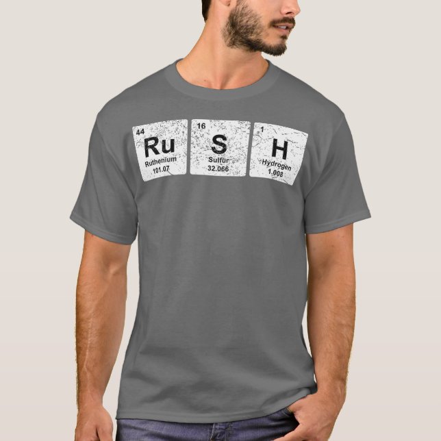 Rush Funny Periodic Bord Inslag kemi T Shirt (Framsida)