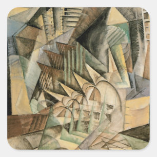Rush Hour, New York av Max Weber, Vintage Kubism Fyrkantigt Klistermärke