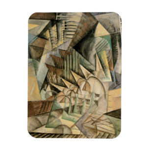 Rush Hour, New York av Max Weber, Vintage Kubism Magnet