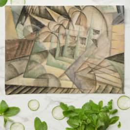 Rush Hour, New York by Max Weber, Vintage Cubism Kökshandduk