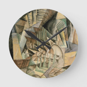 Rush Hour, New York by Max Weber, Vintage Cubism Rund Klocka