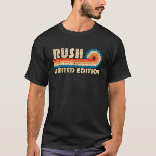 RUSH Surname Retro Vintage 80s 90-årsjubileum T Shirt