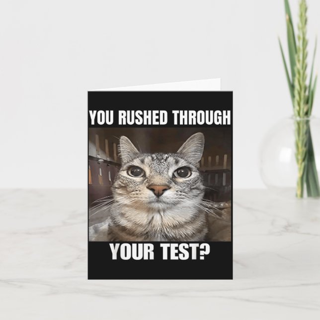 Rushade Genom Test Katt Roligt Testdag Lärare Kort (Framsida)