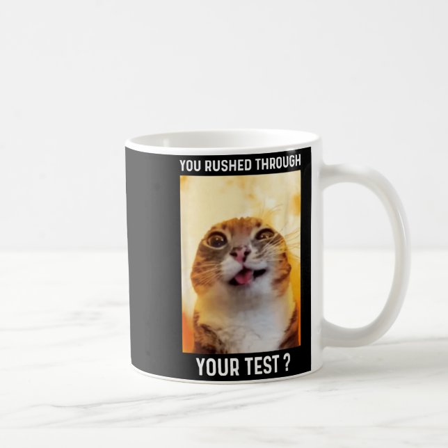 Rushade Genom Test Rolig Testdag Lärare Katt Kaffemugg (Höger)