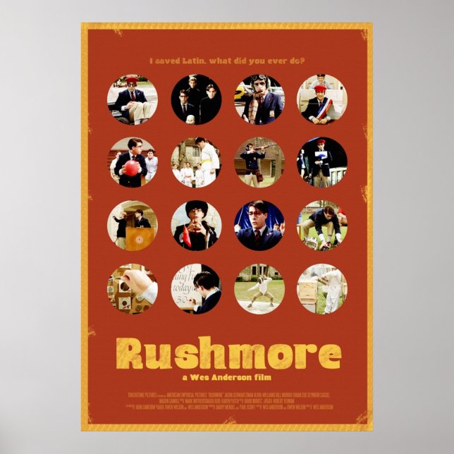 Rushmore med många ansikte av Max Fischer Poster (Framsidan)