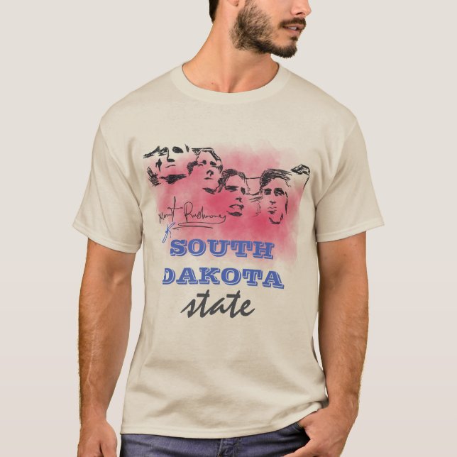 Rushmore Nationalmonument SÖDRA DAKOTA delstat T Shirt (Framsida)