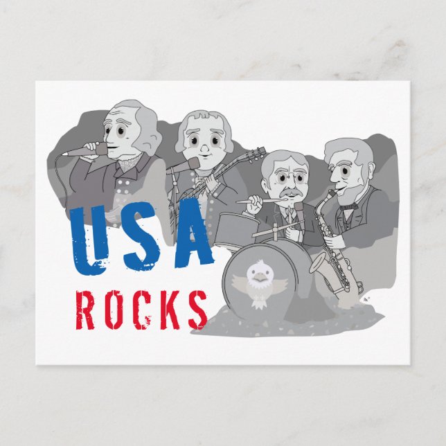 Rushmore Rock Band Vykort (Framsida)