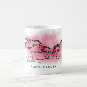 Rushmore South Dacota National Memorial Teckning C Kaffemugg