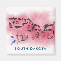 Rushmore South Dacota National Memorial Teckning