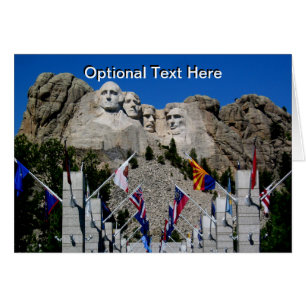 Rushmore South Dakota Flagga Souvenir OBS Kort
