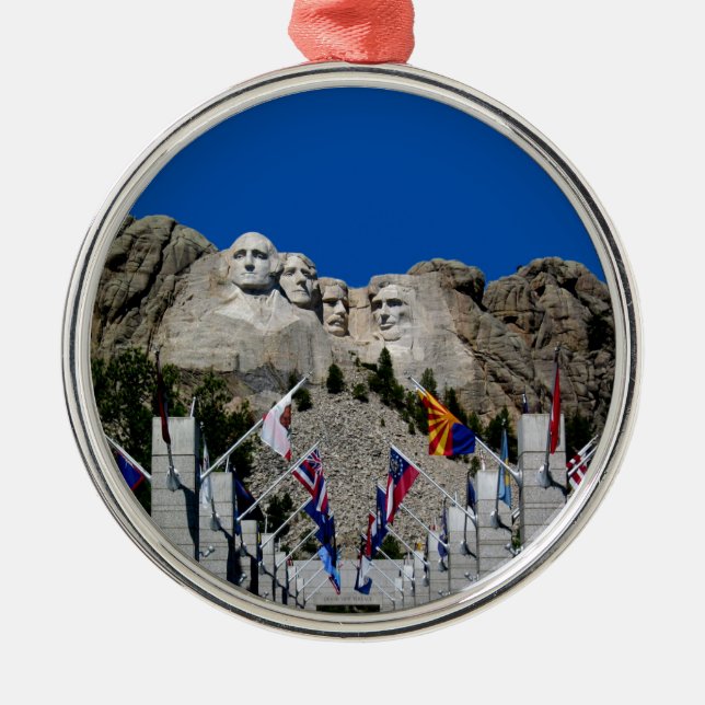 Rushmore South Dakota Souvenir Julgransprydnad Metall (Framsidan)