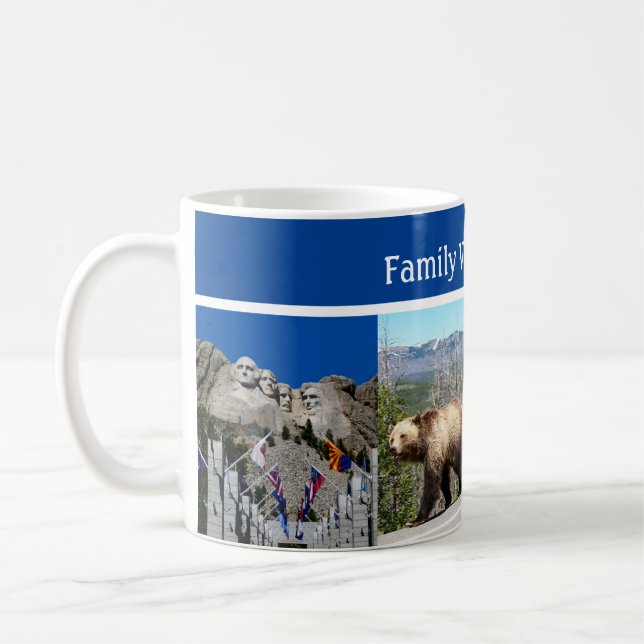 Rushmore Yellowstone Tetons Photo Souvenir Set Kaffemugg (Vänster)
