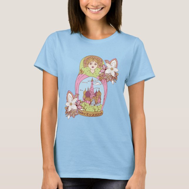 rusian moscow Girl mosque colorfull Tee Shirt (Framsida)