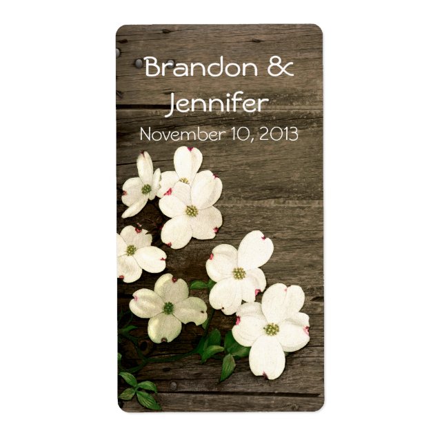 Rusic Fence med Flowers Bröllop Mini Vin-etiketter Fraktsedel (Framsidan)
