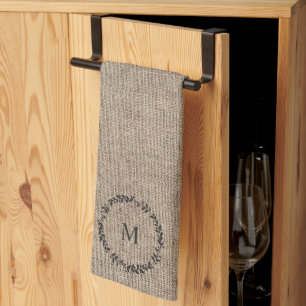 Rusic Laurel Wandan Farmhouse Stil Monogrammed Kökshandduk