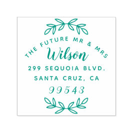 Rusic skrev Framtiden, mr & Mrs Returadress Självfärgande Stämpel