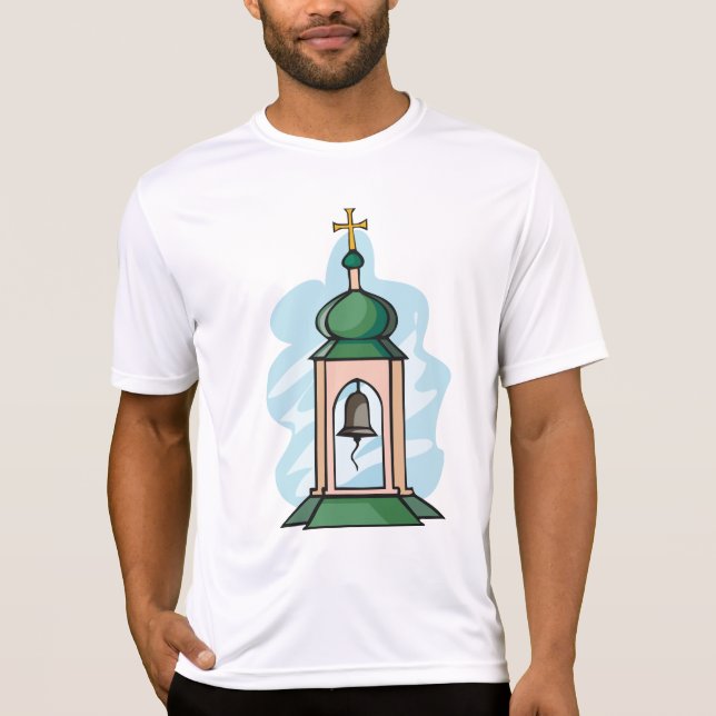 Rusk-ortodox kyrkklockstapel t shirt (Framsida)