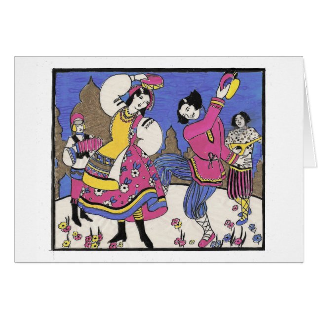 Ruska Roma Julafton Reveling? Hälsningskort (Framsidan Horizontal)