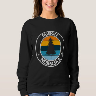 Ruskin Nebraska NE USA City Pride Retro Sunset T Shirt