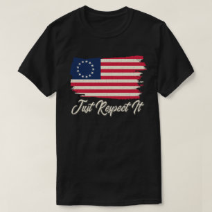 rusningstig baugh betes över Flagga shirt Respect T