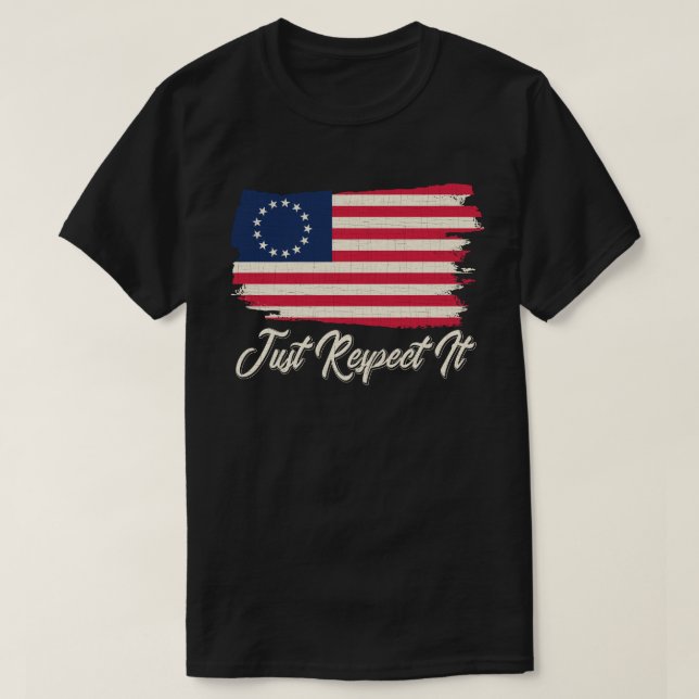 rusningstig baugh betes över Flagga shirt Respect T Shirt (Design framsida)