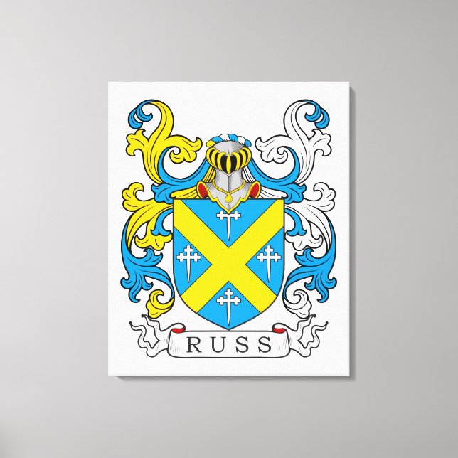 Russ Family Crest Canvastryck (Framsida)