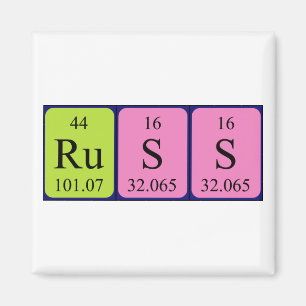 Russ periodiskt bord namn magnet