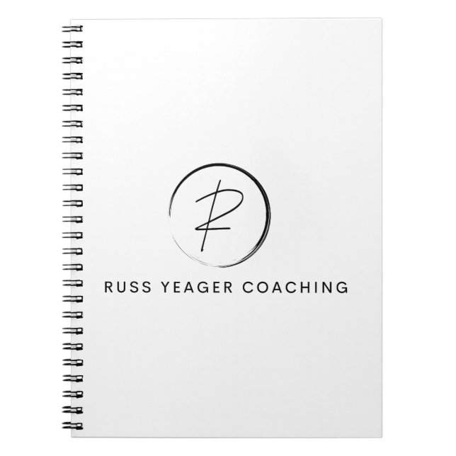 Russ Yeager Coaching Signaturlogotyp Anteckningsbok (Framsidan)