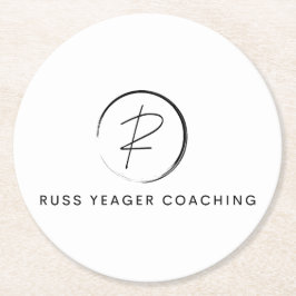 Russ Yeager Coaching Signaturlogotyp Underlägg Papper Rund