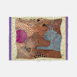 Russain Blue Cat Tangled Blanket Fleecefilt