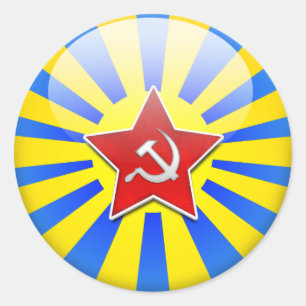 Russain Flagga Luft Force Runt Klistermärke