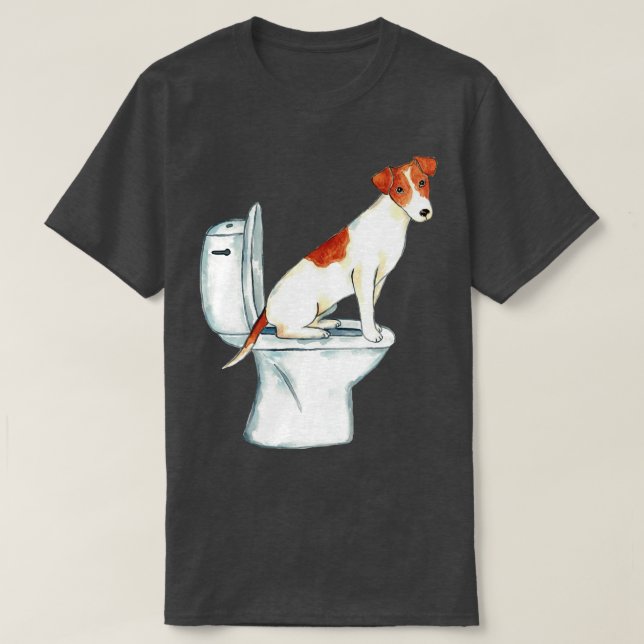 Russel hund Toalett 1 T Shirt (Design framsida)