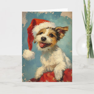 Russel Terrier vintage personlig jul Helgkort