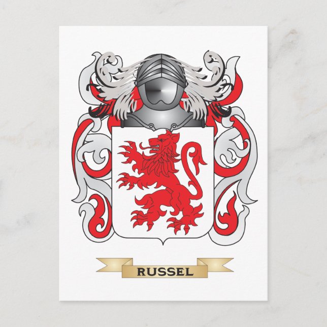 Russel Vapen (Familjevapen) Vykort (Framsida)