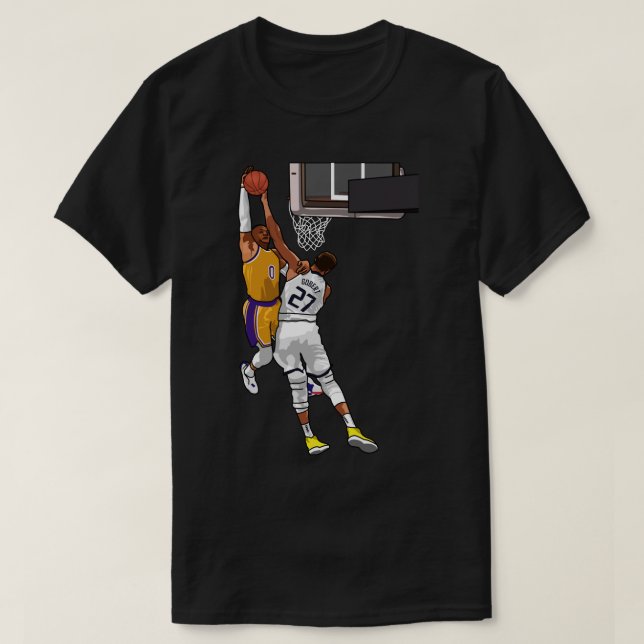 Russel Westbrook Dunk over Gobert Classic T Shirt (Design framsida)
