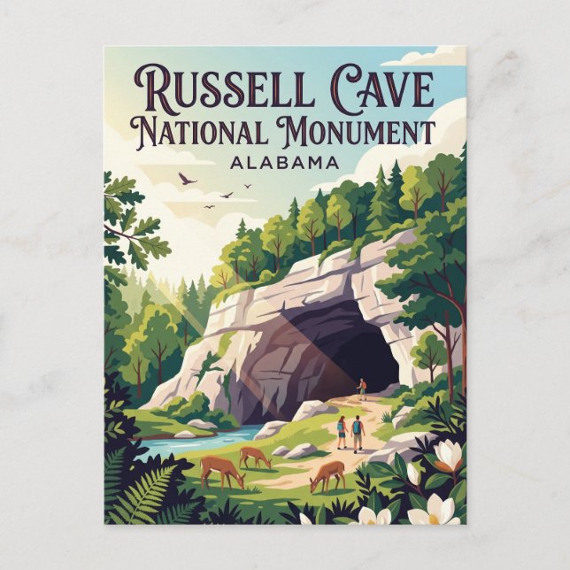 Russell Cave National Monument Alabama Vykort (Framsida)