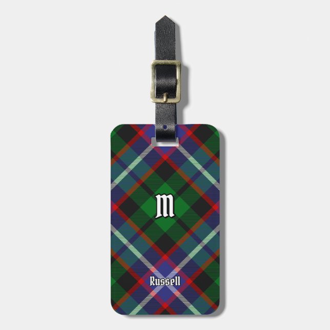 Russell Clan Tartan Bagagebricka (Vertikal Framsida)
