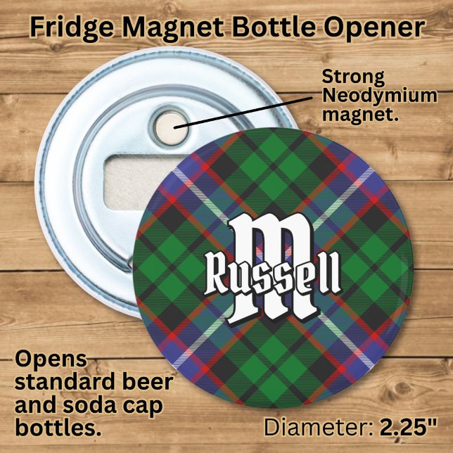 Russell Clan Tartan Flasköppnare (Skapare uppladdad)