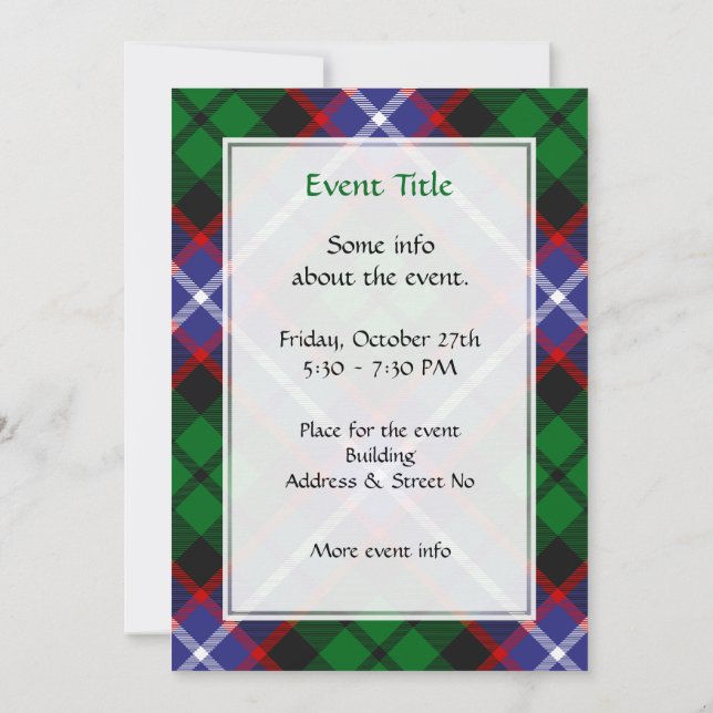 Russell Clan Tartan Inbjudningar (Baksida)