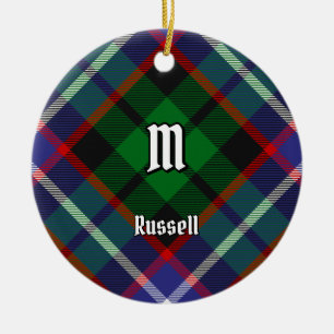 Russell Clan Tartan Julgransprydnad Keramik