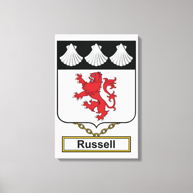 Russell Family Crest Canvastryck (Framsida)