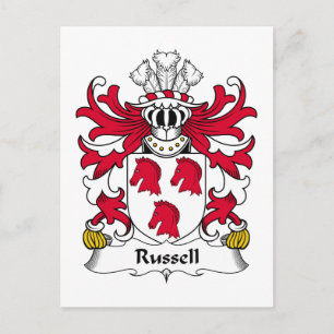 Russell Family Crest Vykort